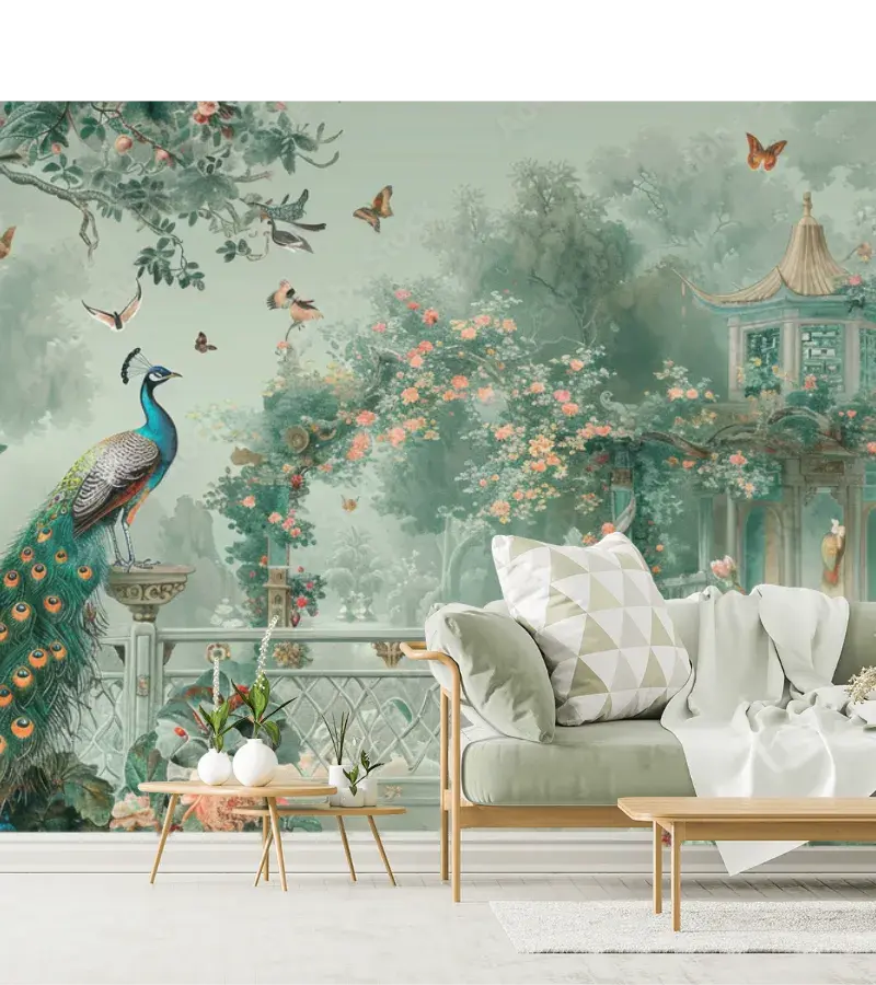 Mural Jardín Oriental de Ensueño para decoración mural - Vinil Arquitectónico, Papel Tapiz y más