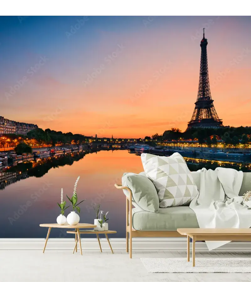 Mural París Reflejo Soñado para Decoración de Sala - Vinil, Papel Tapiz o Mural Contract