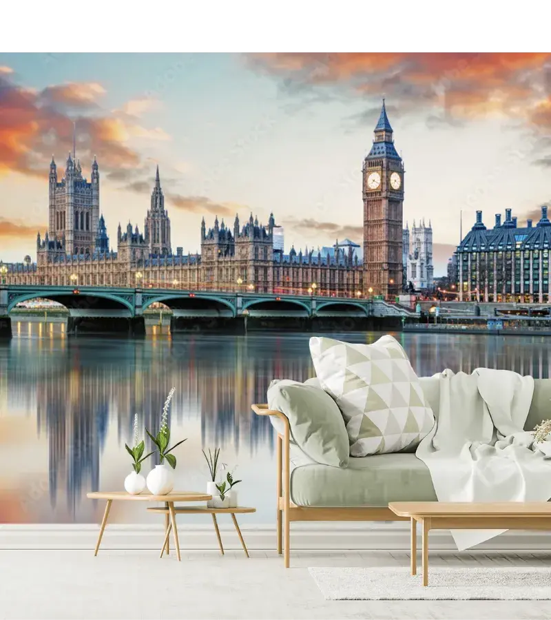 Mural Londres Reflejo Urbano en Papel Tapiz Decorativo