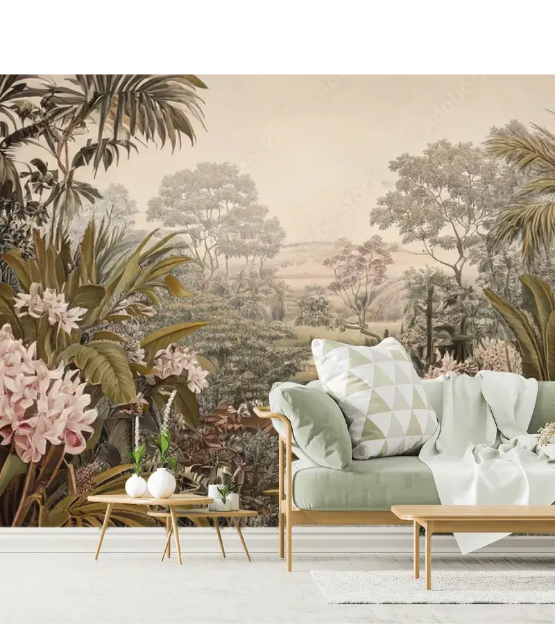 Mural Bosque Encantado Tropical