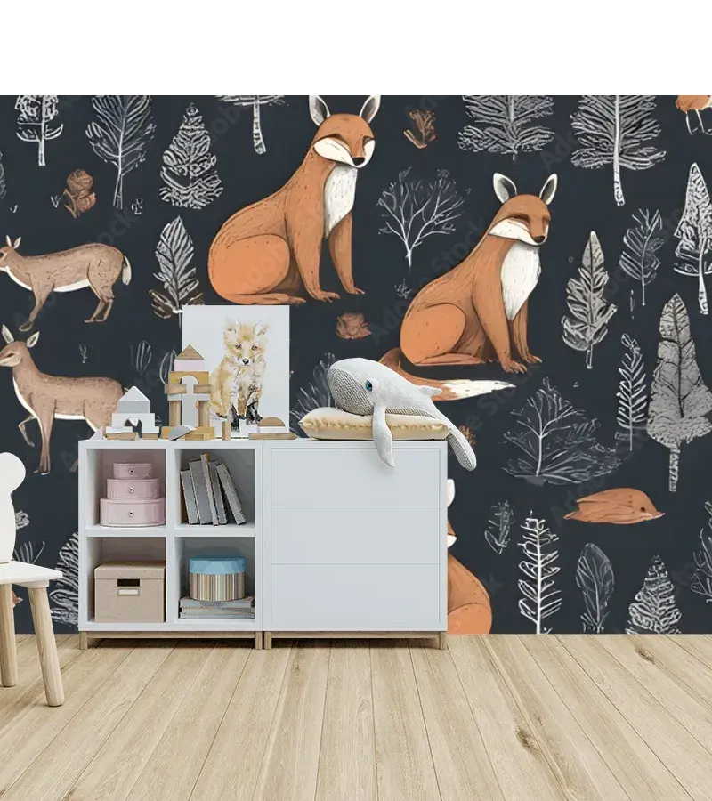 Fotomural Bosque Encantado Animales para decoración mural