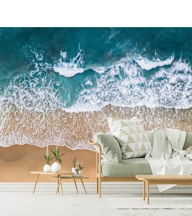 Mural Ola Serena – Fotomural para pared estilo playa en Vinil o Papel Tapiz