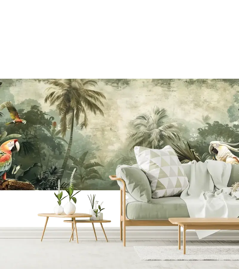 Mural Amazonas Tropical en Vinil o Tapiz – Decoración de sala impactante