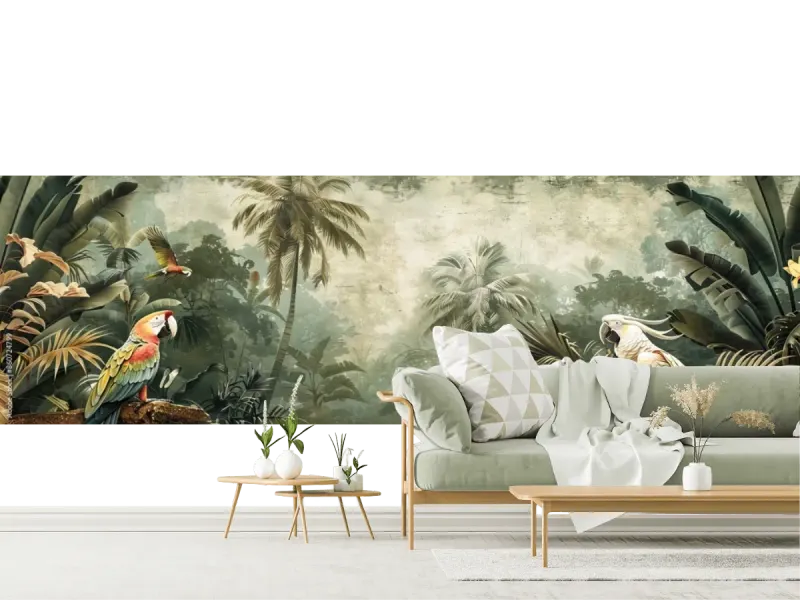 Mural Amazonas Tropical en Vinil o Tapiz – Decoración de sala impactante