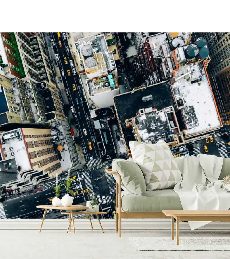 Fotomural Skyline Urbano Vertical para decoración de sala o recámara