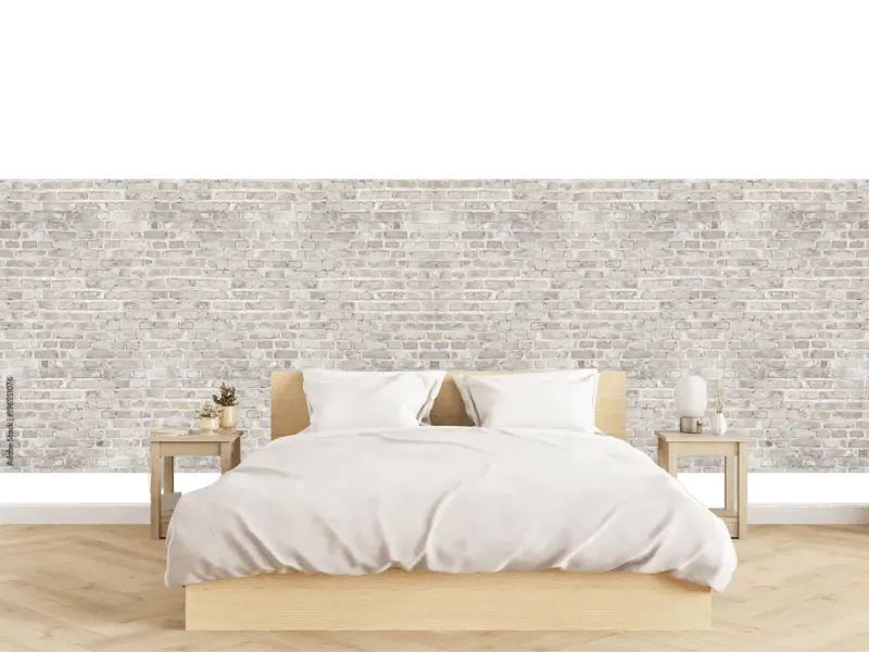 Mural Pared Modelo Urban Blanco Estilo Ladrillo para Decoración Moderna