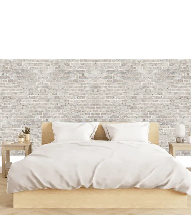 Mural Pared Modelo Urban Blanco Estilo Ladrillo para Decoración Moderna