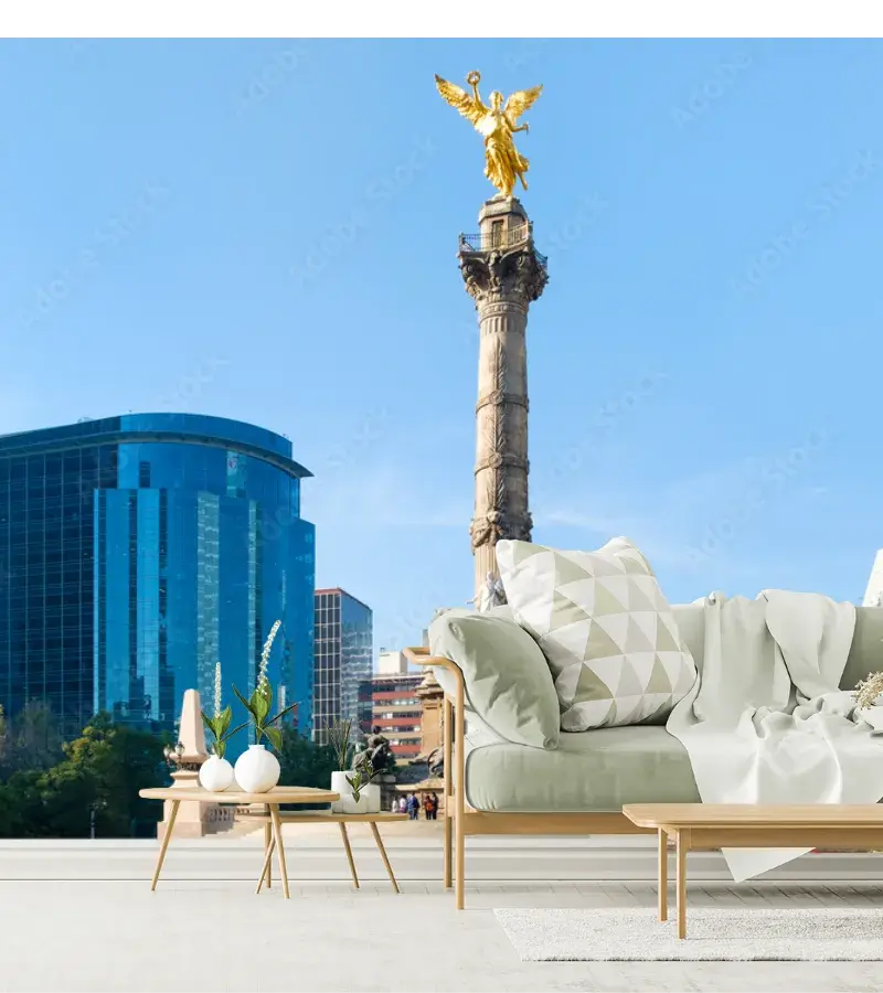 Mural Ángel de la Independencia Panorámico en Vinil o Papel Tapiz