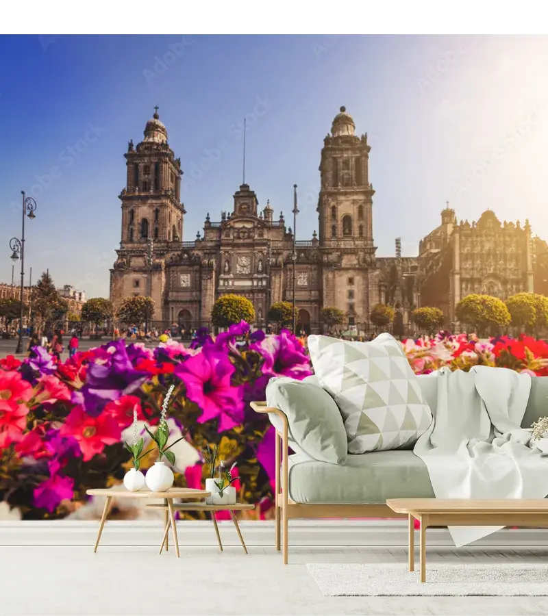 Mural Catedral y Flores CDMX