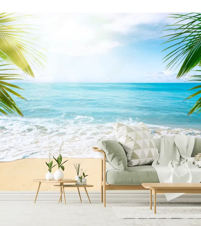 Mural Amanecer Pacífico para Sala – Fotomural Decorativo Personalizable
