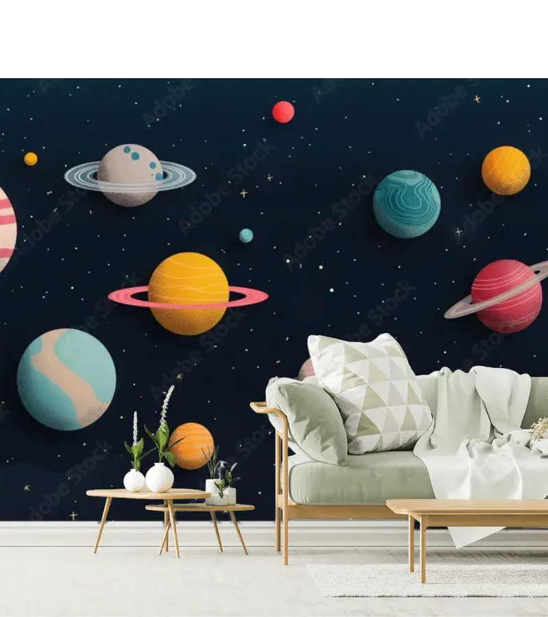 Mural Galaxias Soñadas para Pared Sala, Vinil Arquitectónico/Papel Tapiz