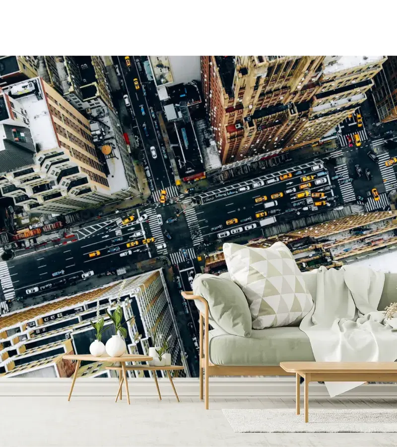 Mural Urbano Elevado Horizonte Metropolitano Vinil Arquitectónico