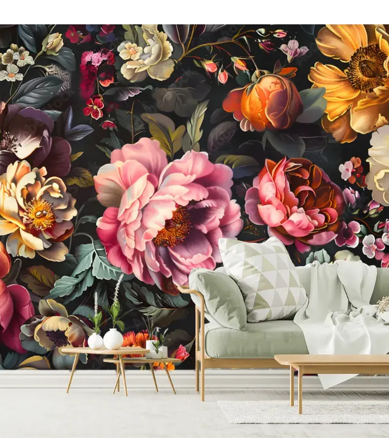 Mural Jardín Eterno Floral - Fotomural Decorativo en Vinil o Papel Tapiz