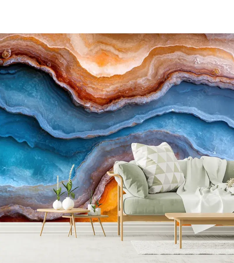Mural Geodas Azul Ópalo para Decoración de Sala