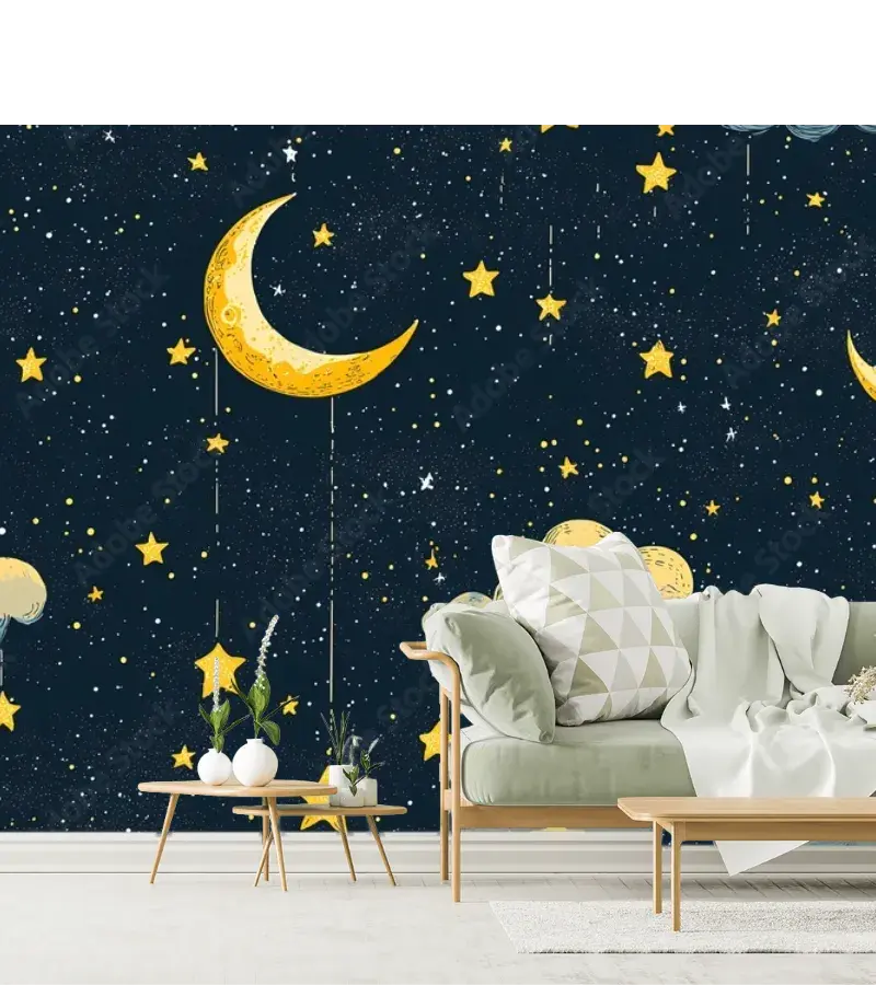 Mural Cielos de Ensueño Nocturno para Niños y Habitaciones, Fotomural Decorativo