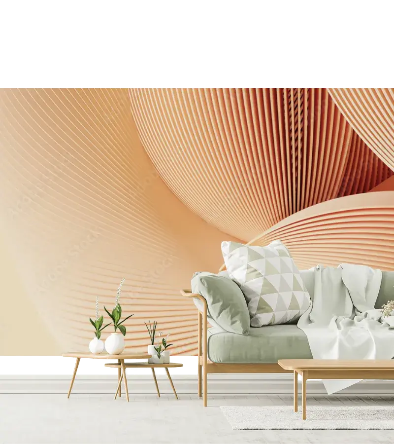 Mural Geométrico Abstracción Vainilla para Pared - Fotomural Decorativo Vinil, Papel Tapiz