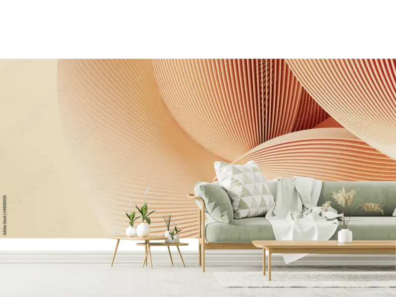 Mural Geométrico Abstracción Vainilla para Pared - Fotomural Decorativo Vinil, Papel Tapiz