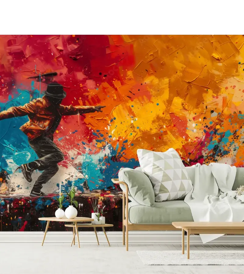 Mural Color Danza Urbana Arte Impreso en Vinil, Papel Tapiz o Rugoso