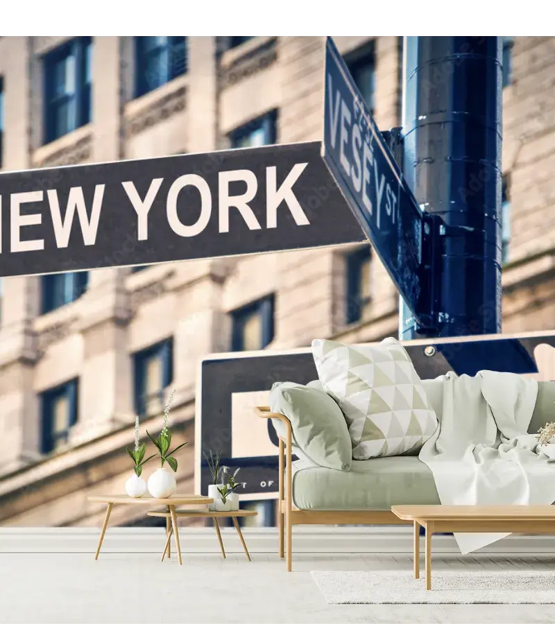 Mural New York Dream Sky en Vinil Arquitectónico, Fotomural Decorativo