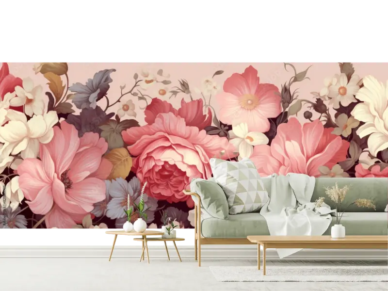 Mural Flores Poéticas Modelo Rosée – Fotomural Floral Decorativo Personalizado