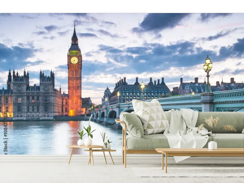 Mural Londres Nocturno – Fotomural decorativo en vinil, papel tapiz o contract