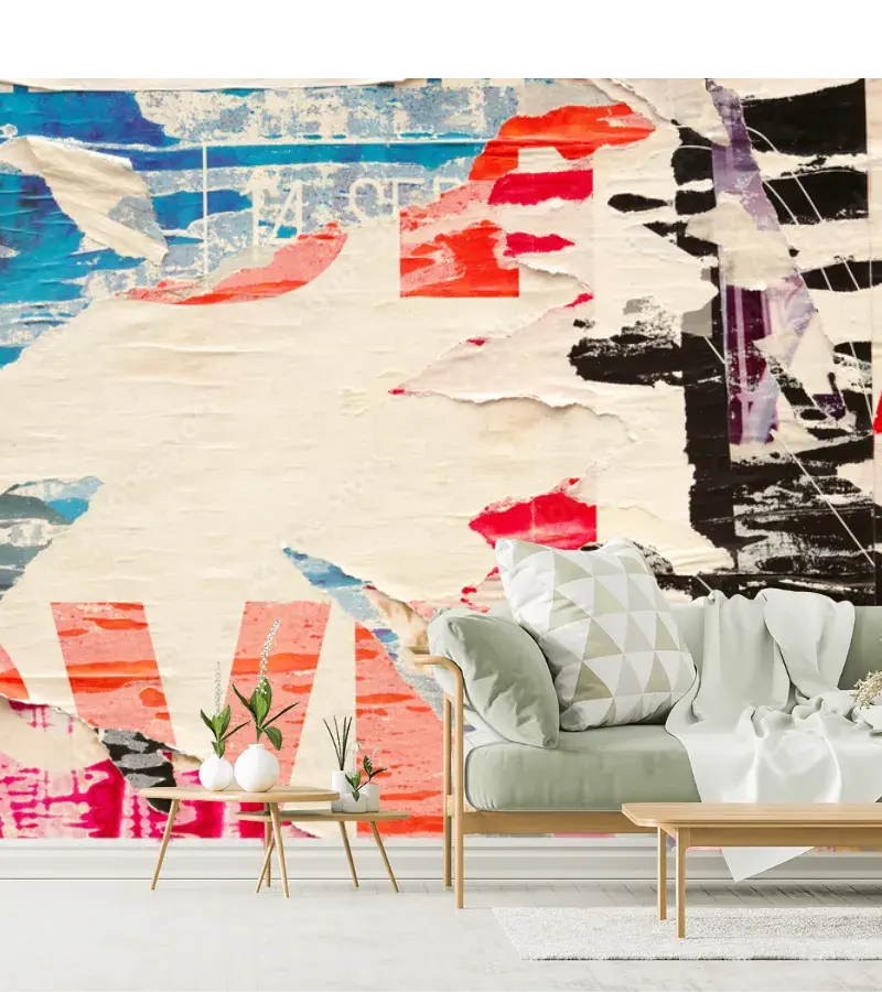 Mural Pop Collage Urbano – Fotomural Decorativo para Sala y Oficina