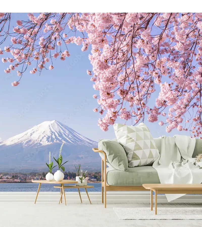 Mural Sakura Espíritu Fuji – Fotomural Decorativo Paisaje Japonés