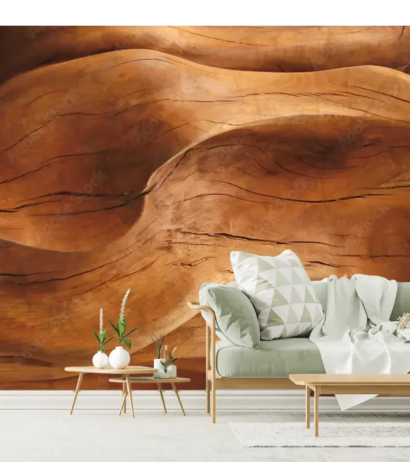 Mural Raíces Profundas Natural en Vinil Decorativo para Sala