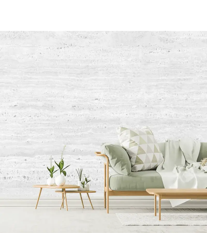 Modelo Travertino Blanco Mural Decorativo para Pared sala, vinil o papel tapiz