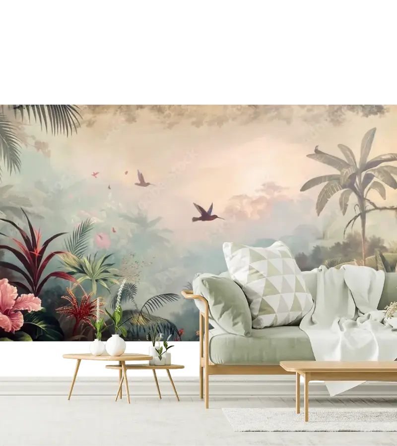 Fotomural Modelo Esencia Tropical - Mural Decorativo para Sala en Vinil Arquitectónico