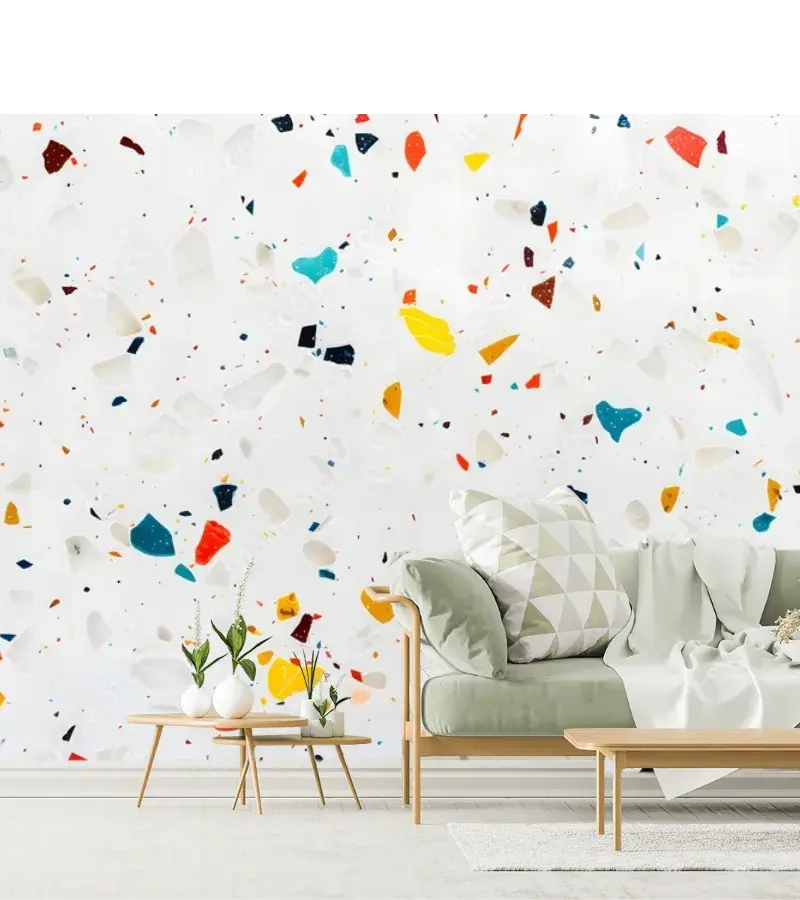 Mural Terrazzo Brillante para Decoración de Interiores