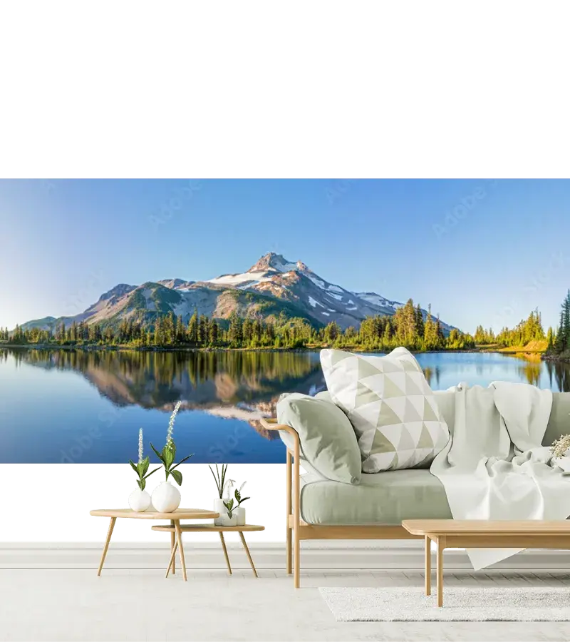 Mural Reflejo Sereno en Lago – Fotomural Decorativo Vinil y Tapiz