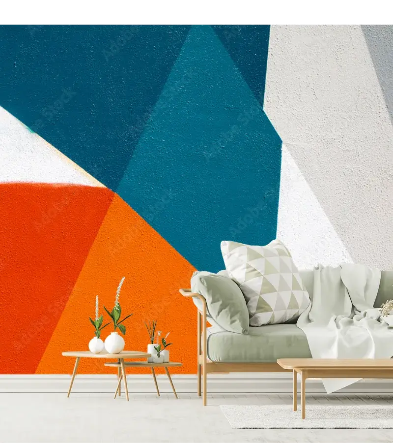 Mural Geométrico Prisma Moderno para Pared – Vinil y Papel Tapiz Decorativo