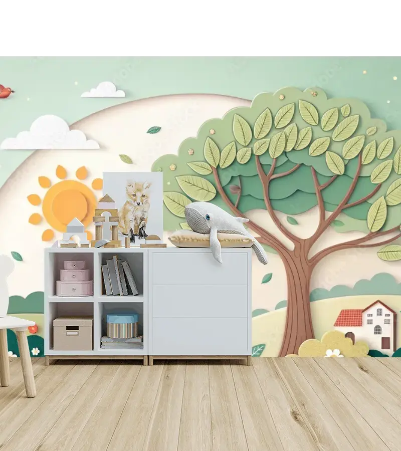 Mural Naturaleza Alegre Amanecer – Vinil, Contract o Tapiz Texturizado