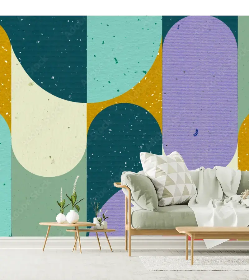 Mural Geométrico Sensaciones Abstractas en Vinil o Papel Tapiz Decorativo