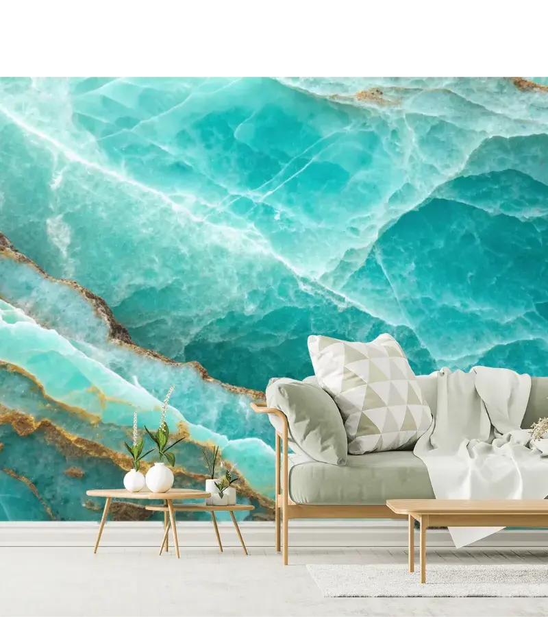 Modelo Mural Turquesa Esmeralda para decoración de sala y oficina