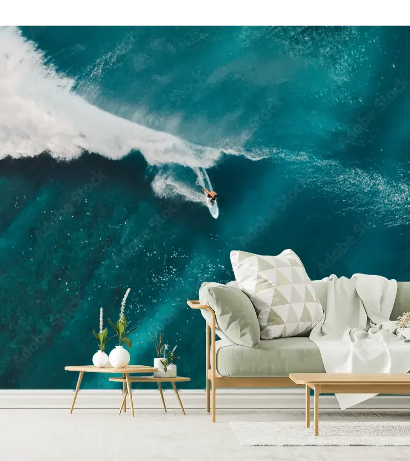Mural Ola Esmeralda – Fotomural Decorativo Personalizable