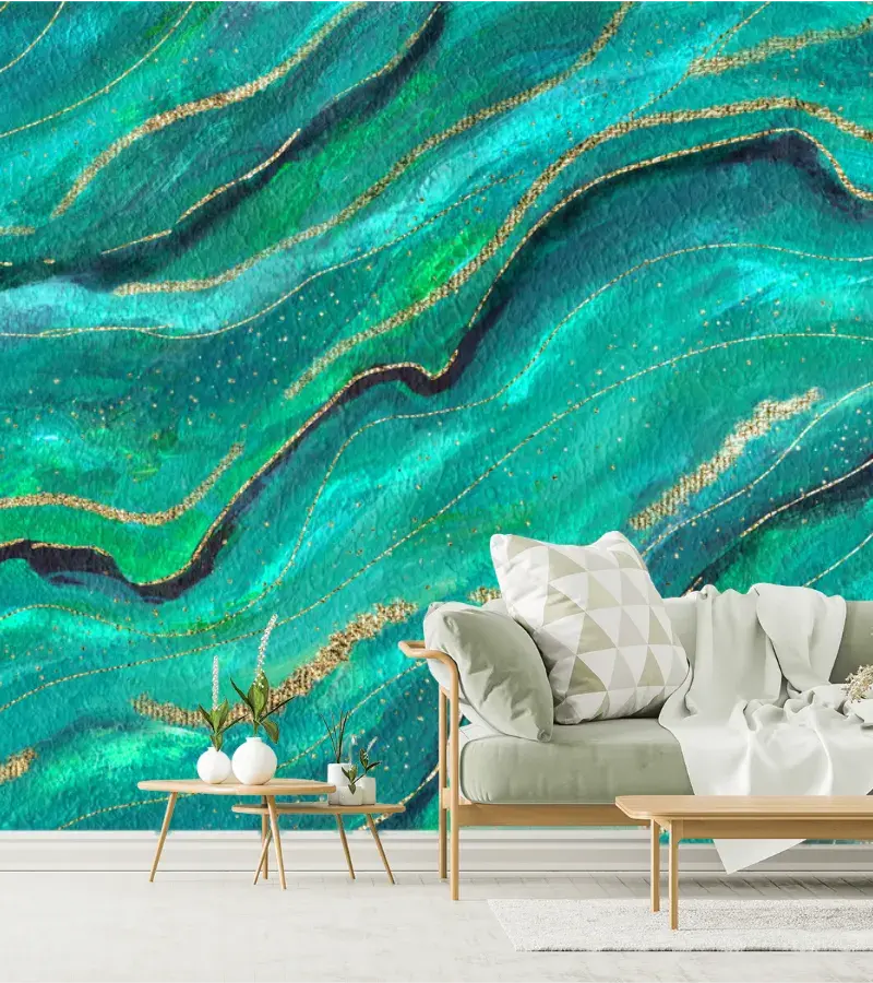 Mural Ondas Esmeralda - Fotomural Decorativo para Pared