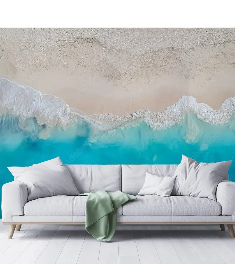 Mural Costa Azul Inspiración Playa – Fotomural Decorativo Vinil o Tapiz