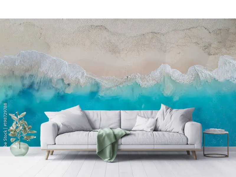 Mural Costa Azul Inspiración Playa – Fotomural Decorativo Vinil o Tapiz