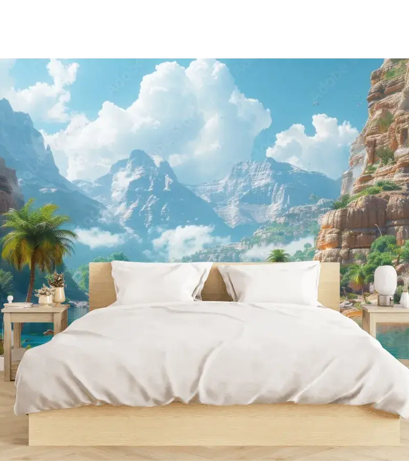 Mural Edén Jurásico - Paisaje Prehistórico Asombroso para mural de pared
