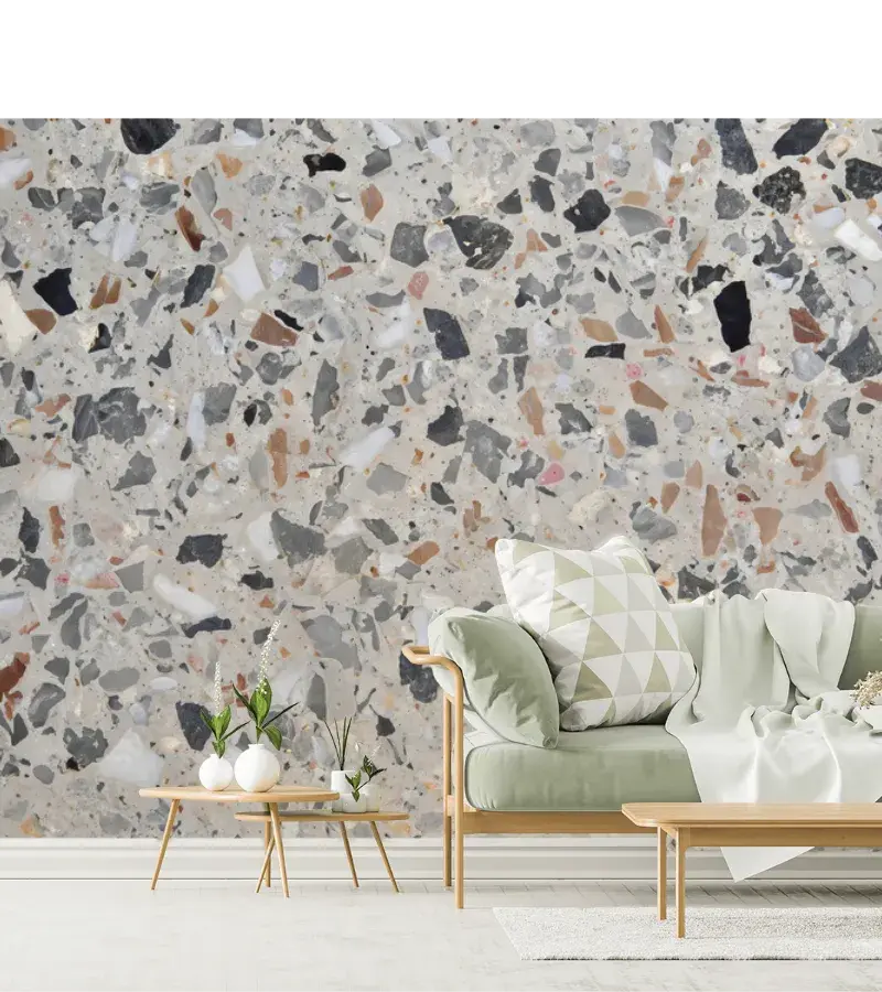 Mural Terrazzo Moderno – Fotomural para Decoración de Sala en Vinil o Tapiz